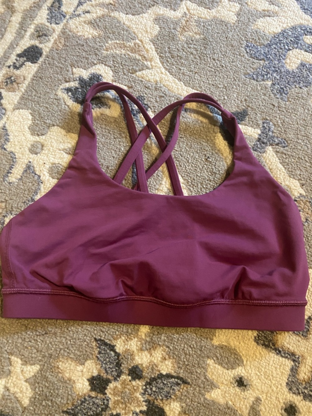lululemon athletica Cross-Back Sports Bra in Deep Berry Plum